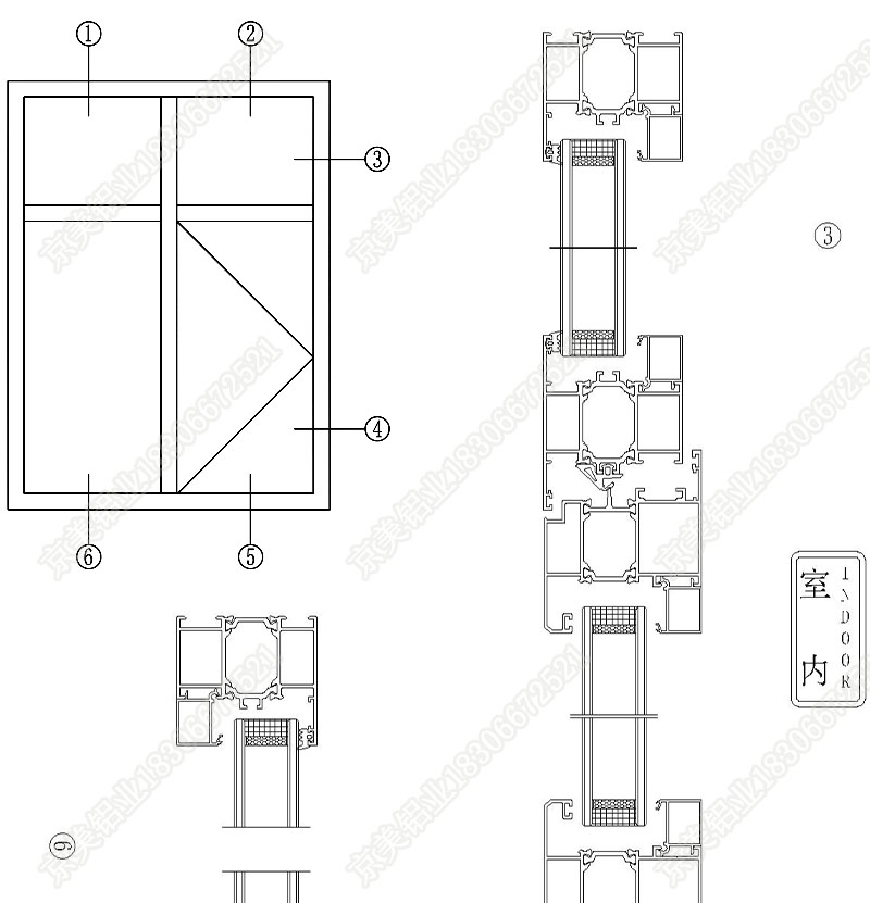 65断桥内开窗节点图01