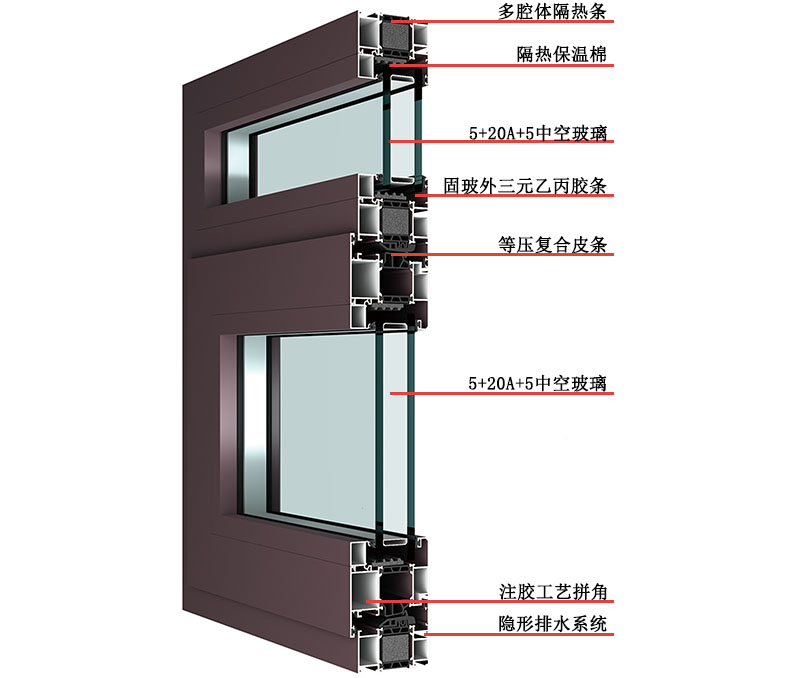 75断桥内开窗型材