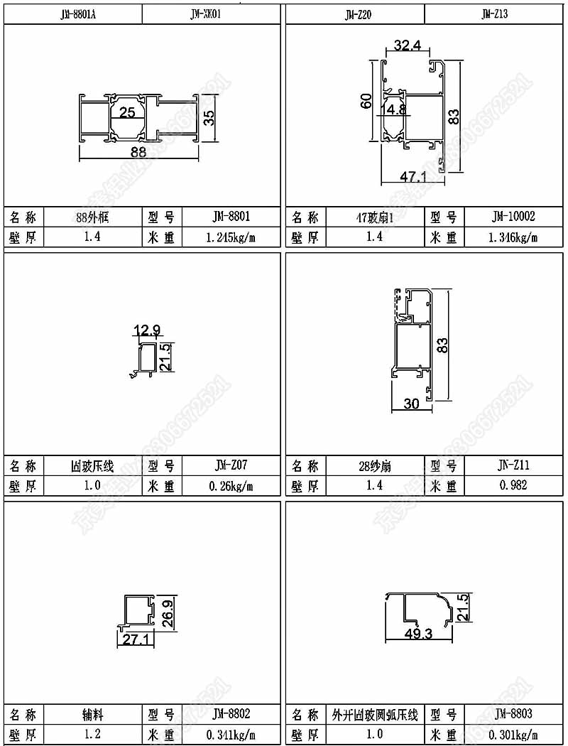 88断桥窗纱一体型材